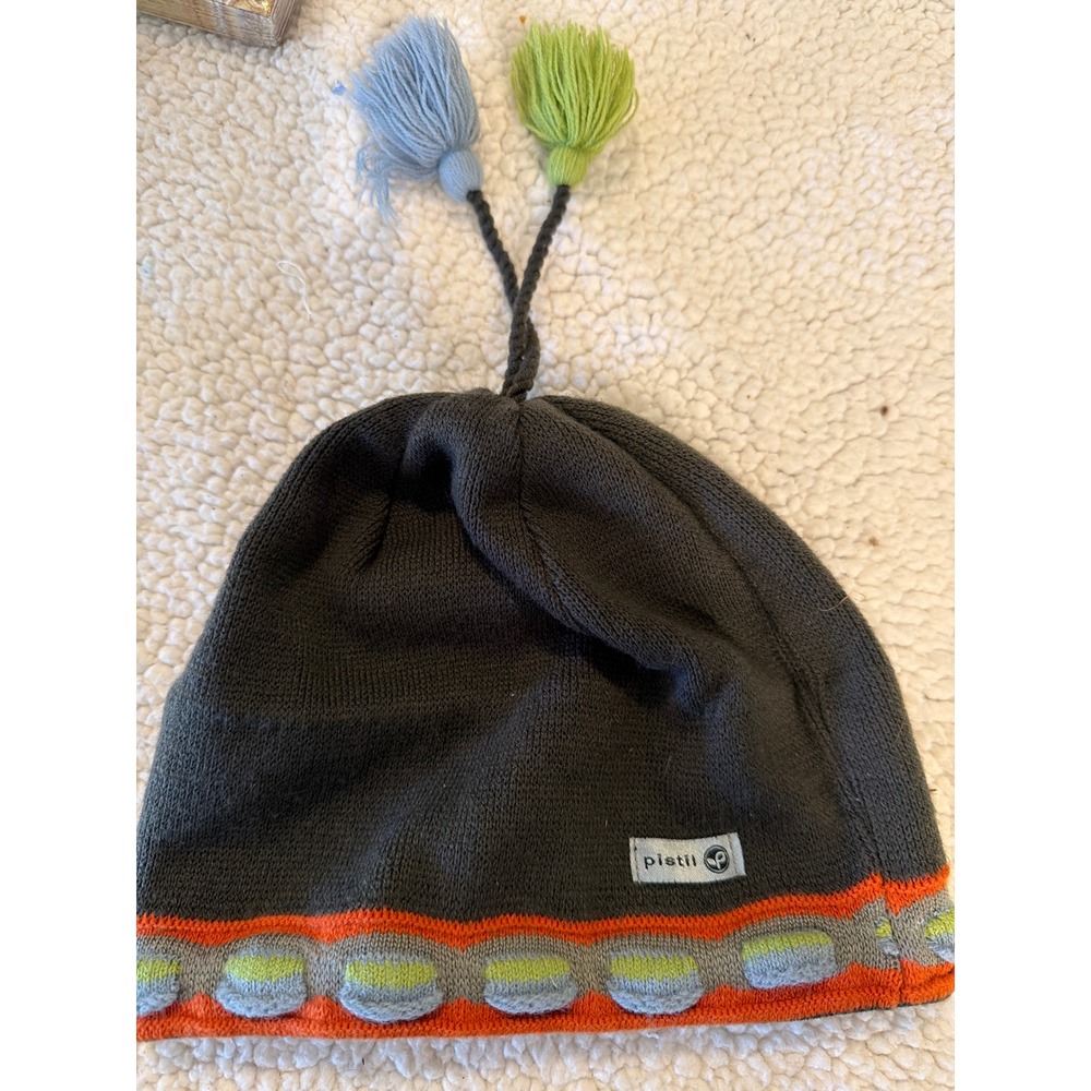 Pistil Beanie Hat Charcoal Grey Orange Blue Green Tassel Fleece Lined Canada‎